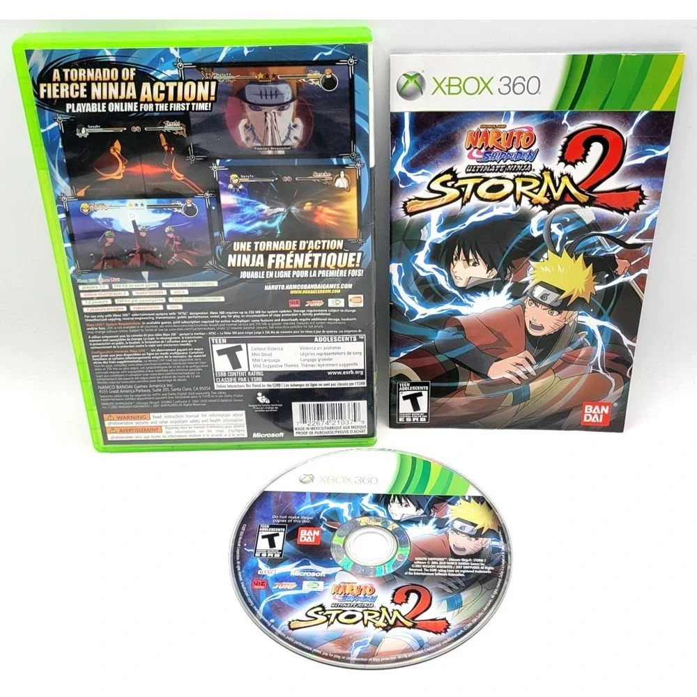 Naruto Shippuden: Ultimate Ninja Storm 2 (Microsoft Xbox 360, 2010) CIB COMPLETE